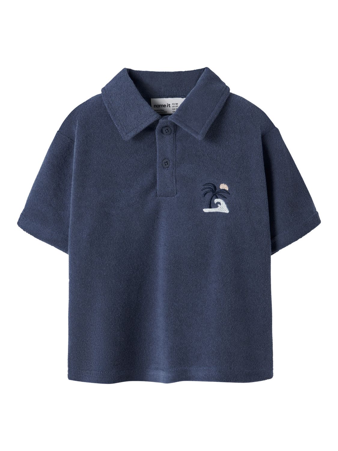 NAME IT 13256589 Badstof Polo Donkerblauw