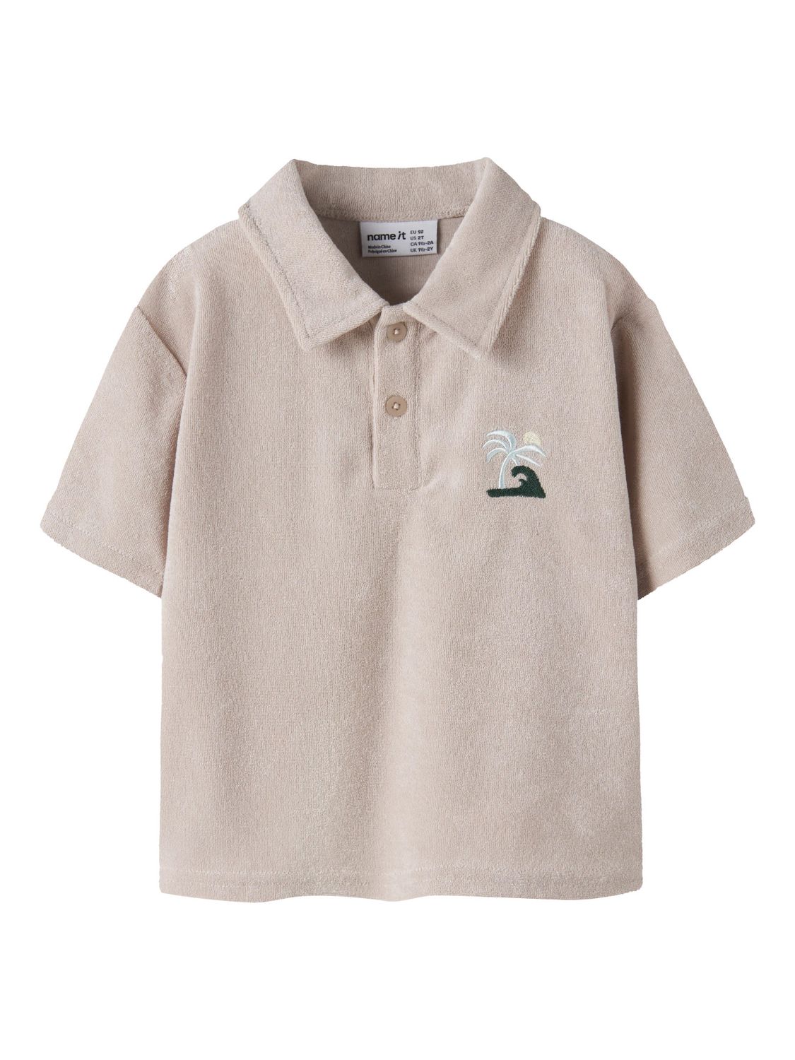 NAME IT 13256589 Badstof Polo Zandkleur