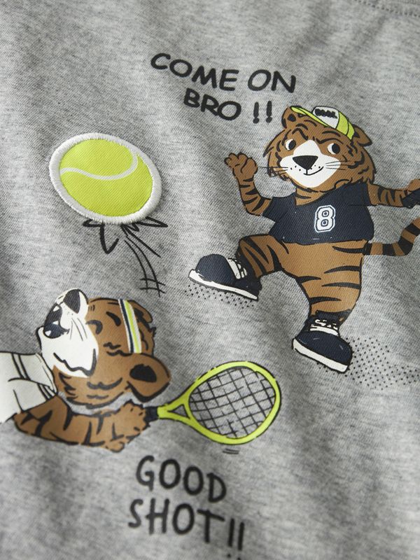 NAME IT 13251814 Longsleeve Tijgers Tennis Grijs Gemêleerd