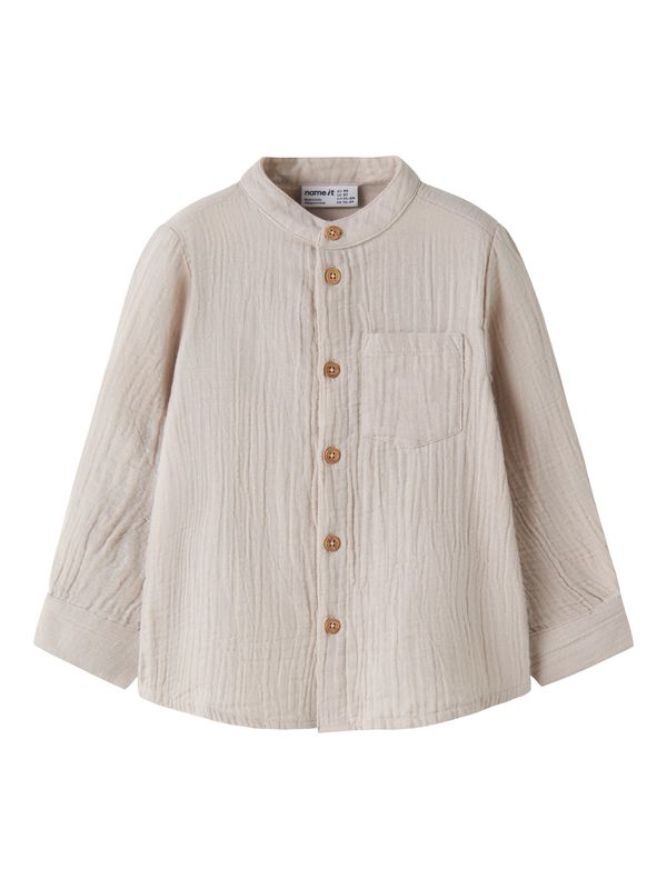 NAME IT 13253465 Mousseline Kraagloos Overhemd Beige