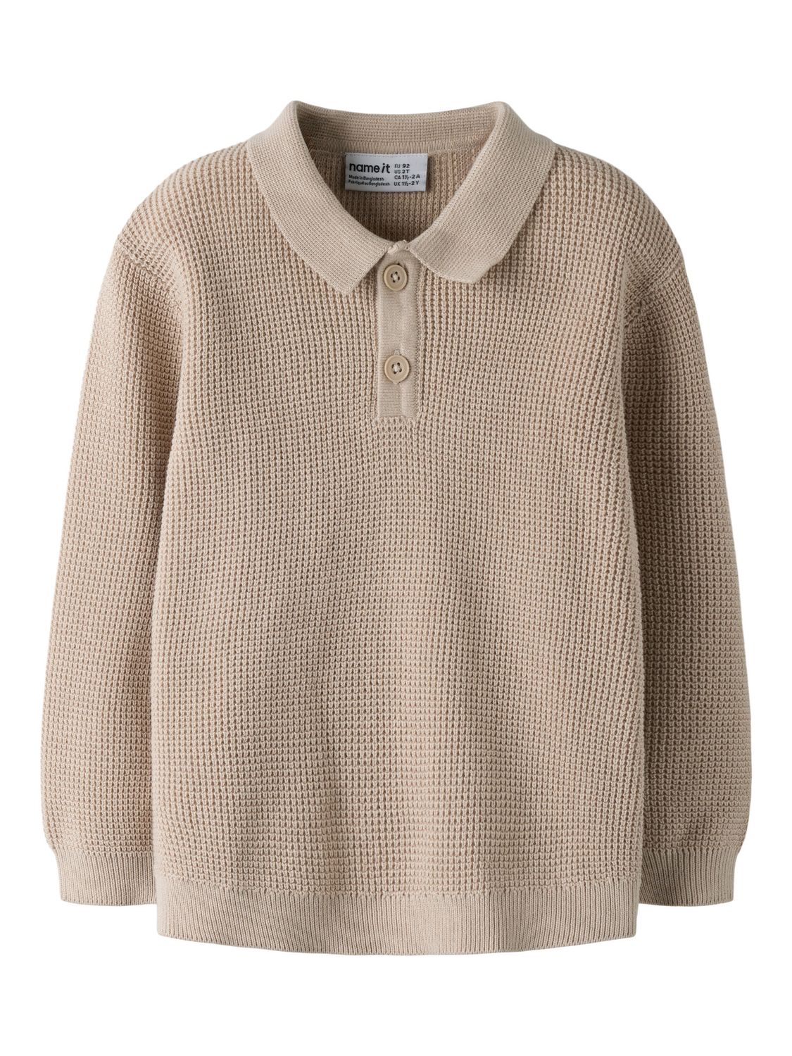 13254471 NAME IT Gebreide Polo Trui – Beige