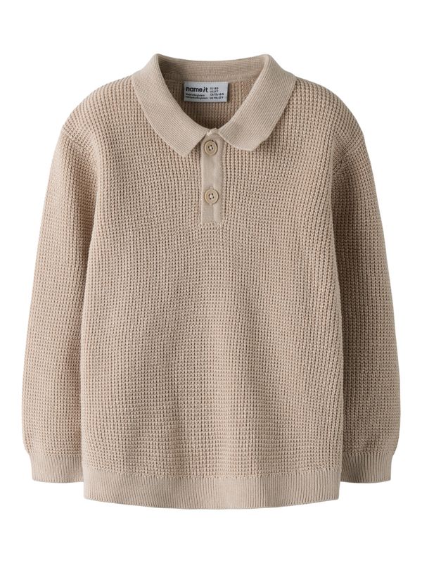 13254471 NAME IT Gebreide Polo Trui – Beige