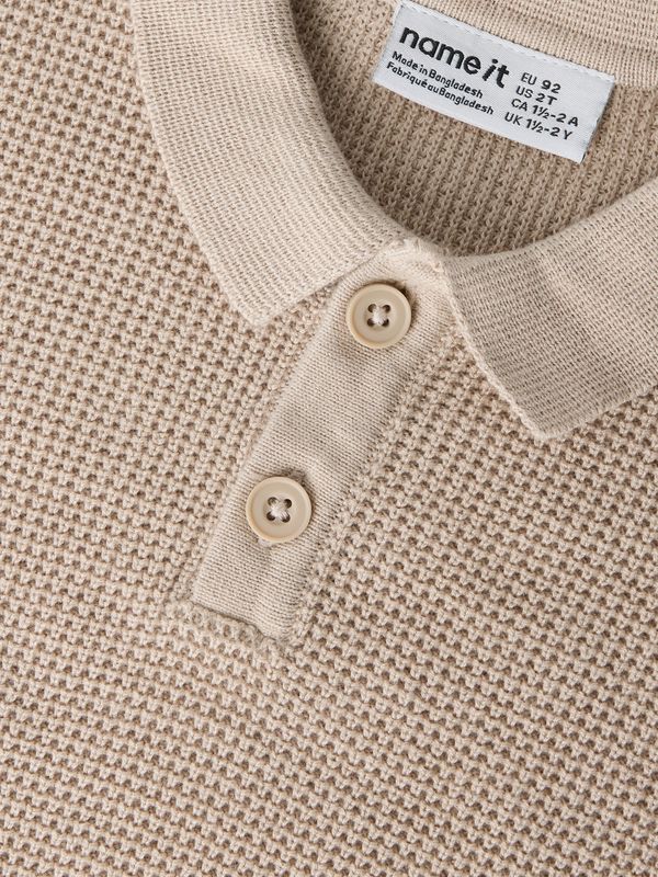 13254471 NAME IT Gebreide Polo Trui – Beige