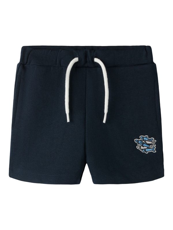 13251015 NAME IT Short met Schildpad Applicatie – Blauw