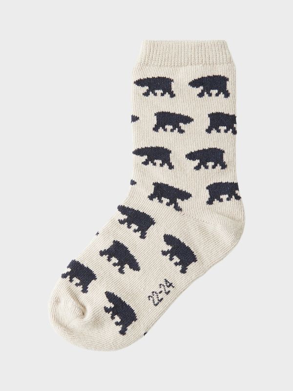 13232256 COOL Socks 3-Pack – Grijs, Offwhite &amp; Donkergroen met Berenprint