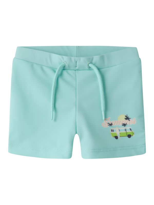 13227011 Zwemshort Jongens Mintgroen met Surfprint