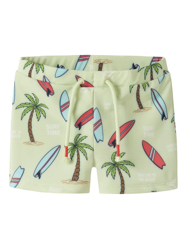13227011 Zwemshort Jongens Lichtgroen met Surfprint