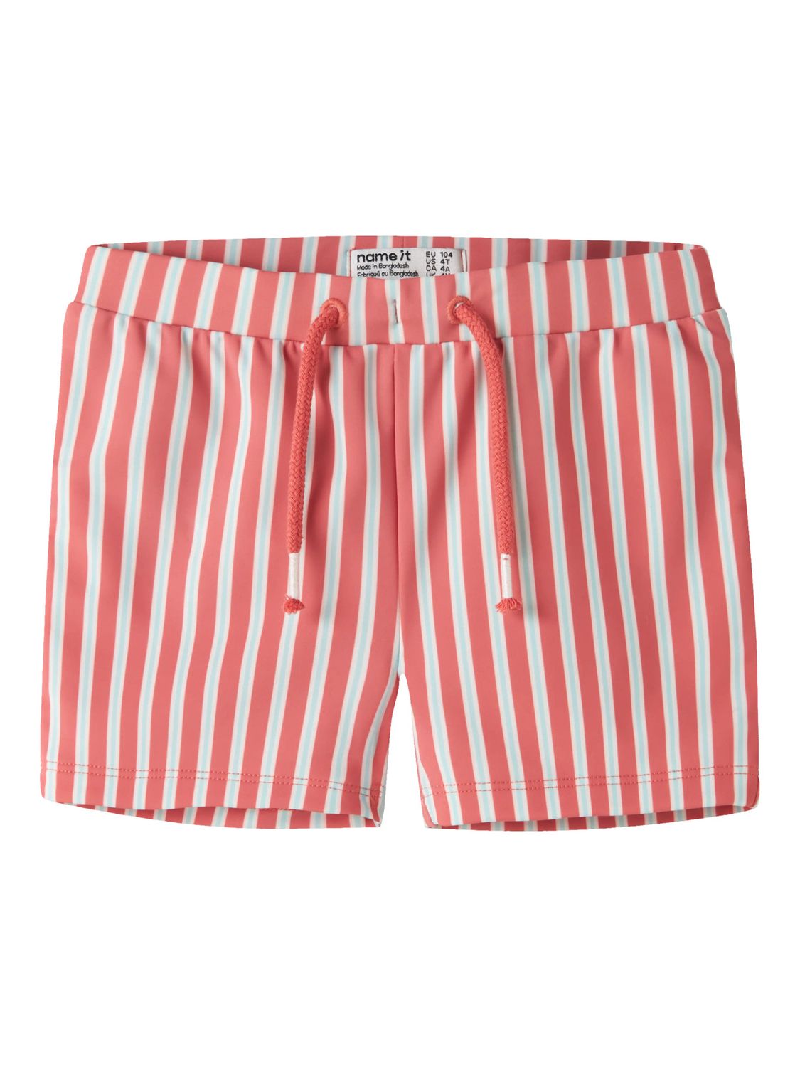 13227011 Gestreepte Zwemshort Jongens Koraalroze