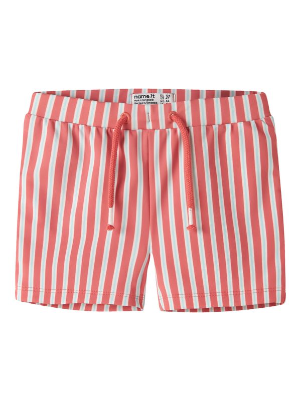 13227011 Gestreepte Zwemshort Jongens Koraalroze