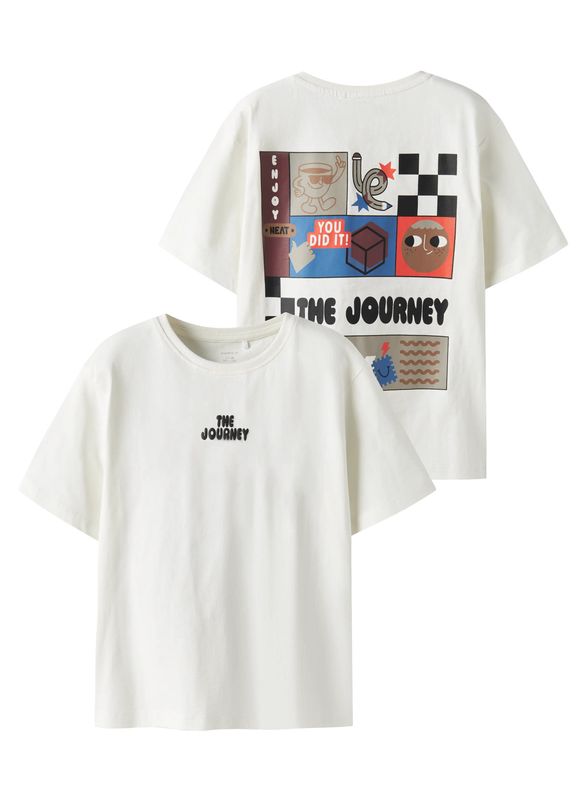 13252583 T-shirt Jongens Offwhite The Journey Backprint