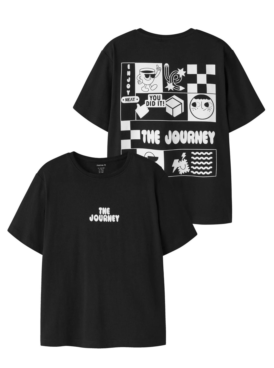 13252583 T-shirt Jongens Zwart The Journey Backprint