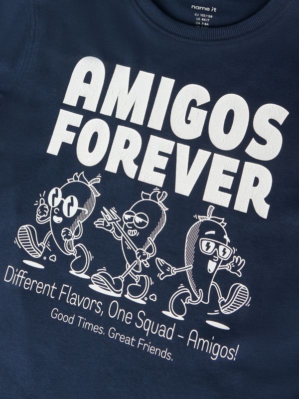 13255308 Name It Jongens T-shirt Amigos Forever Donkerblauw