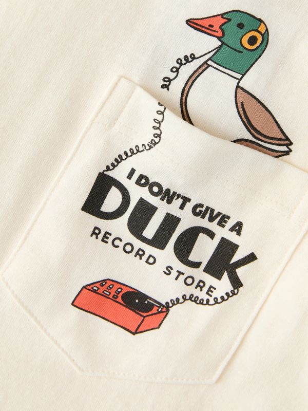 12305704 Jack &amp; Jones Junior I Don’t Give A Duck T-shirt Off White
