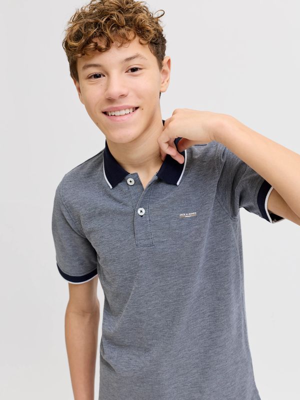 12279751 Jack &amp; Jones Junior Polo Donkerblauw Gemêleerd