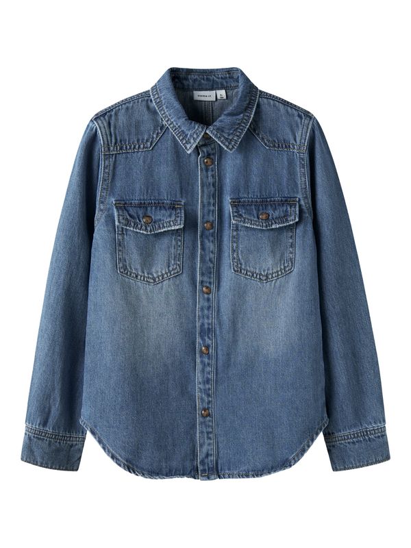 13249527 NAME IT Denim Blouse Donkerblauw met Borstzakken