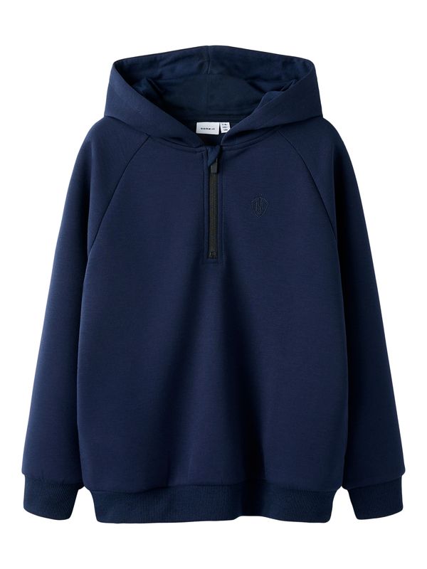 13248378 NAME IT Donkerblauwe Hoodie met Halve Rits