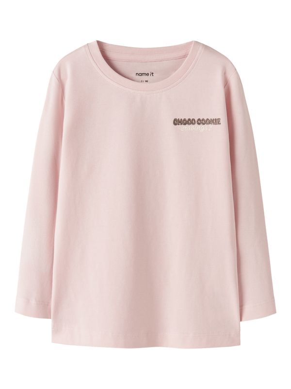 13257318 – Name It roze meisjes longsleeve met glitter tekst