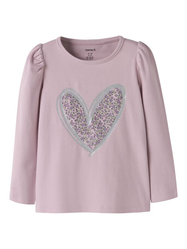 13251820 – Name It meisjes longsleeve roze met hartprint