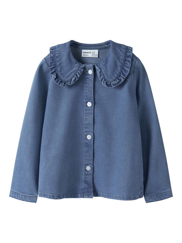13256996 – Name It meisjes denim blouse met rucheskraag