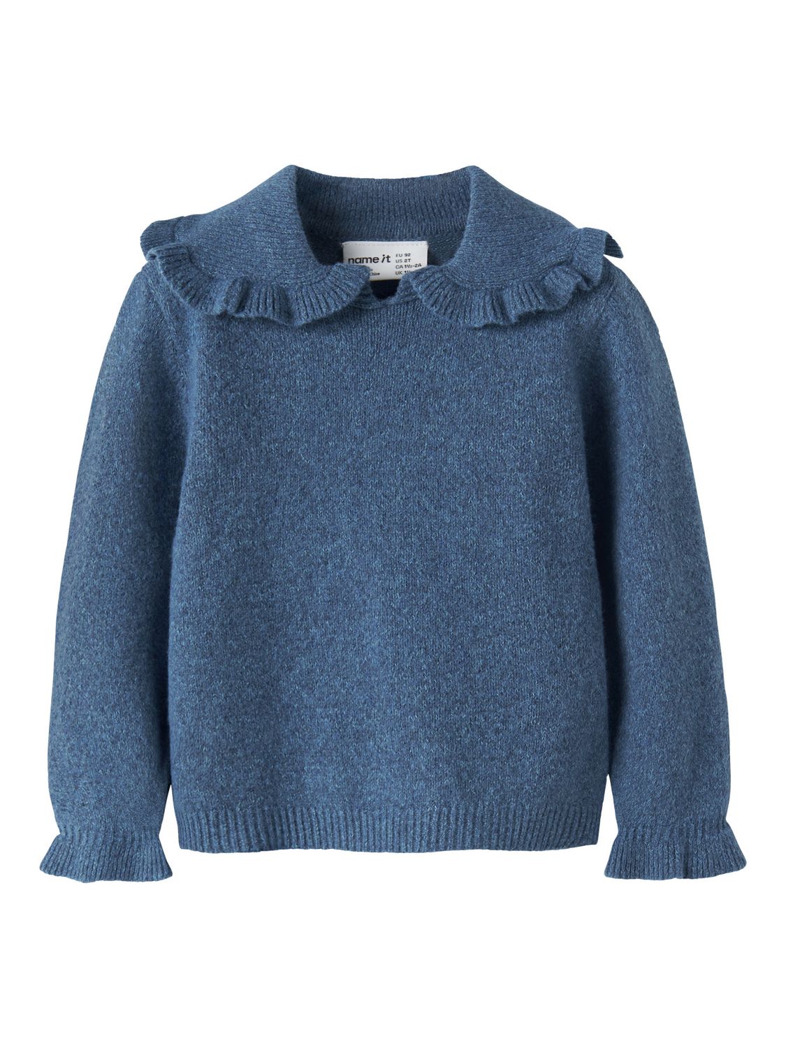 13257654 – Name It meisjes trui met rucheskraag blauw