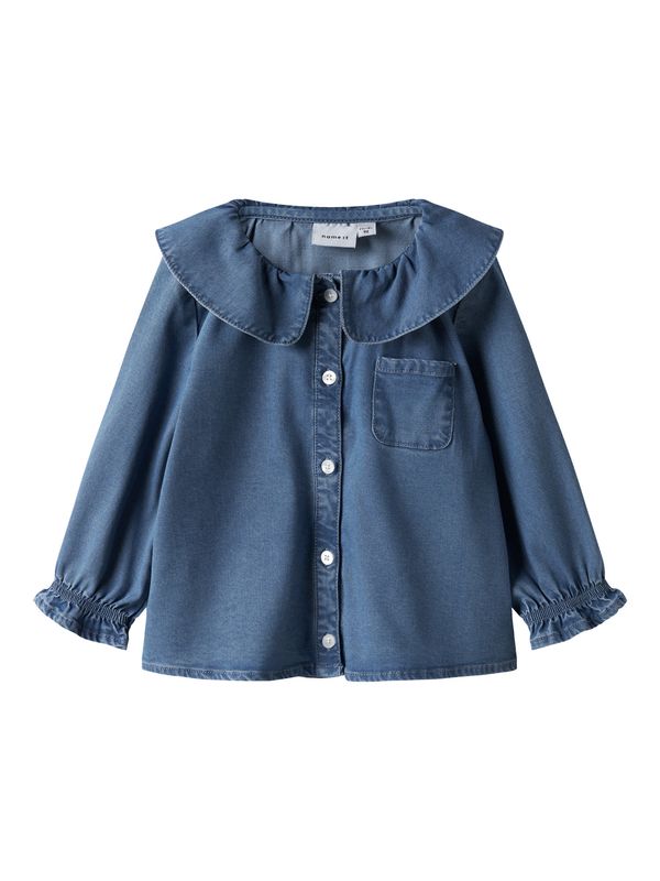 13250601 – Name It meisjes denim blouse met grote kraag