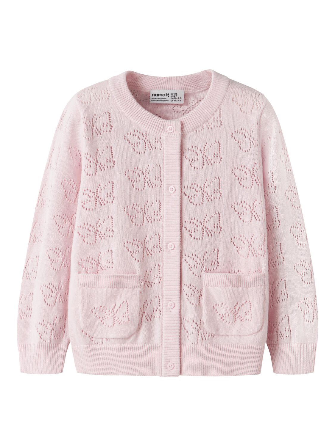 13254385 – Name It roze meisjes vest met vlinderpatroon