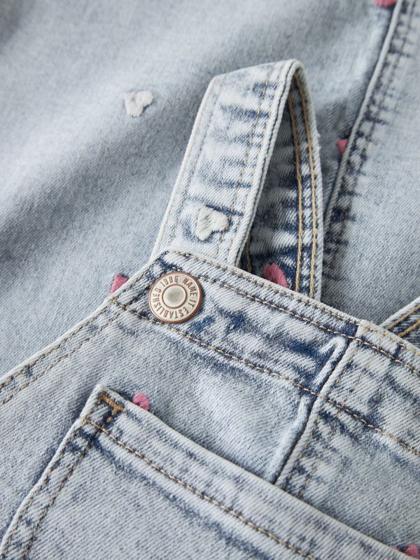 13250728 – Name It denim salopette jurk met geborduurde hartjes
