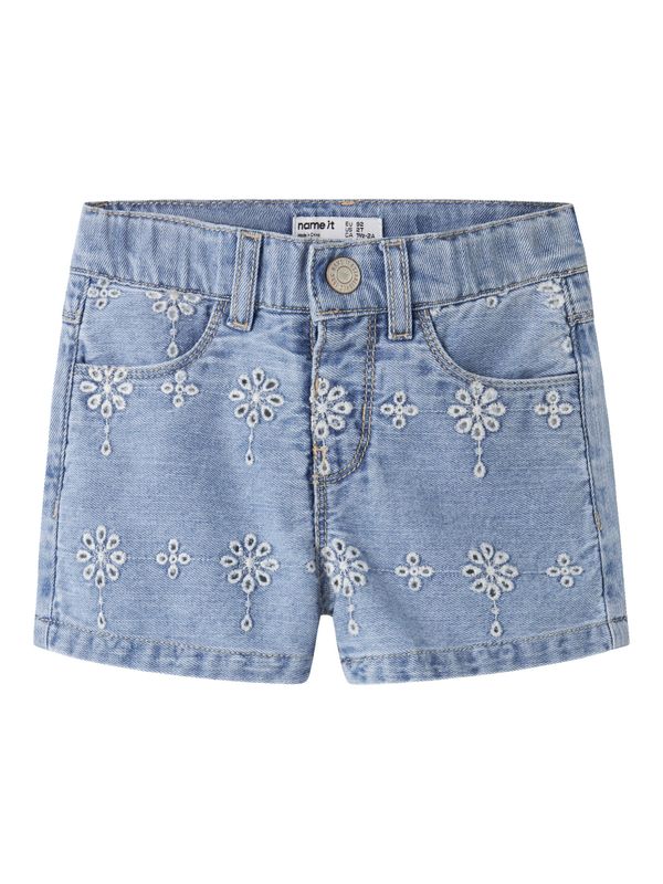 13254112 – Name It denim short met geborduurde bloemen voor meisjes