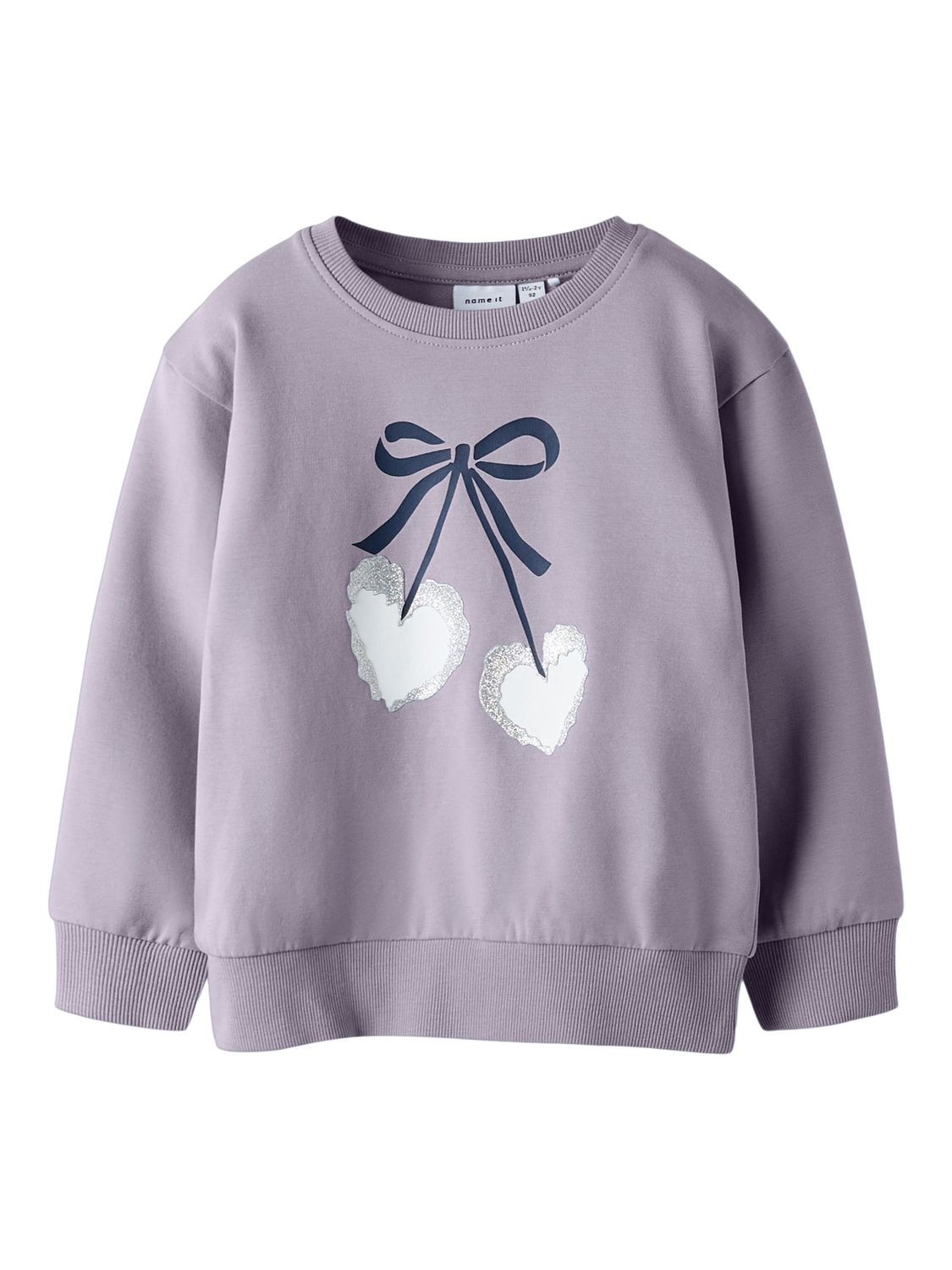 13254910 NAME IT Meisjes Sweater met Strik en Hartjes Lila