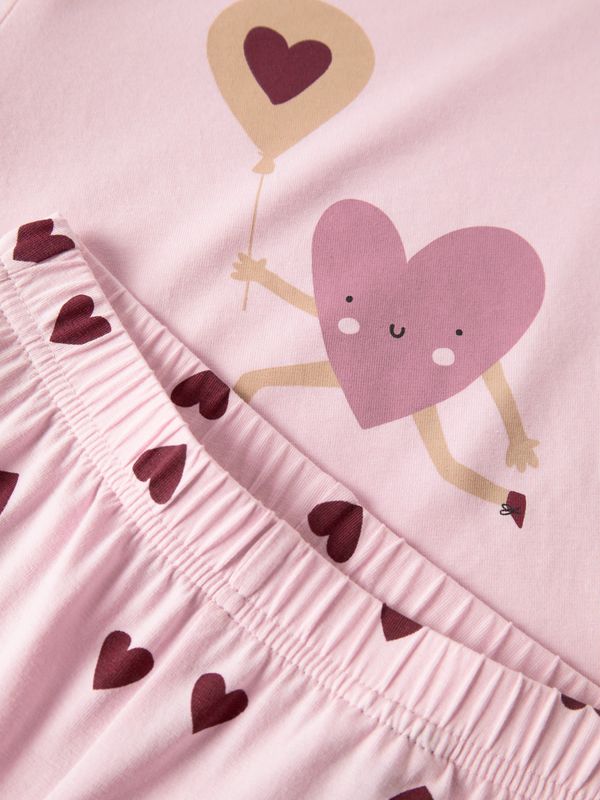 13258438 NAME IT Meisjes Pyjama Hartjes Lichtroze