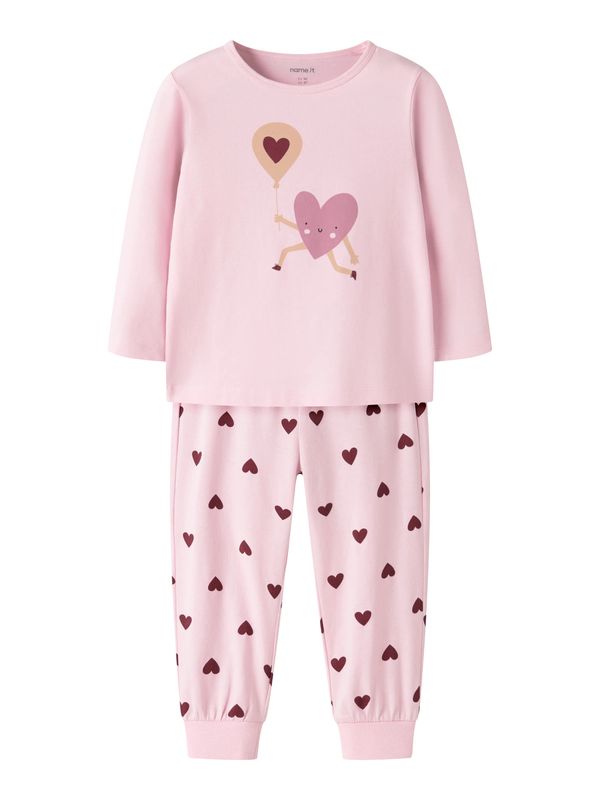13258438 NAME IT Meisjes Pyjama Hartjes Lichtroze