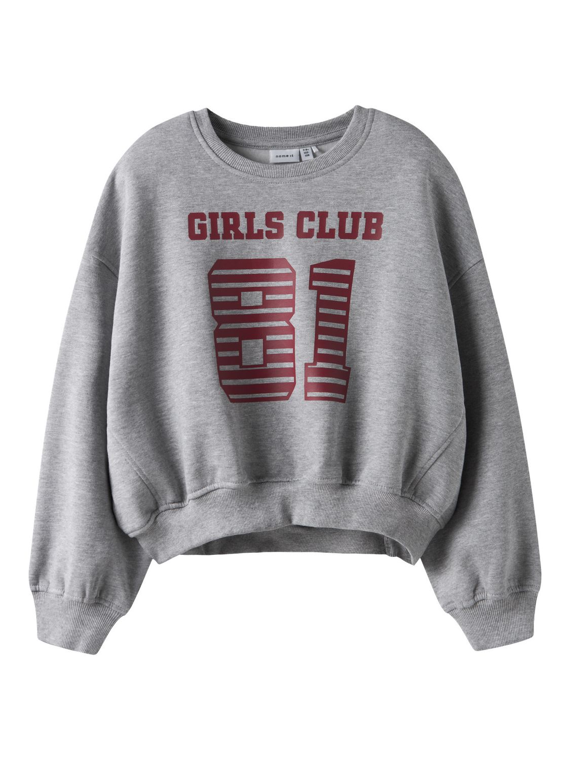 NAME IT Meisjes Sweater Girls Club Grijs – 13252083