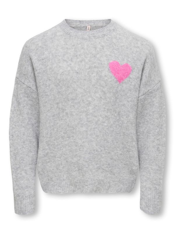 ONLY Meisjes Gebreide Trui Love Grijs – 15377083