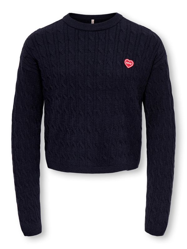 ONLY Meisjes Gebreide Trui Donkerblauw Hartje – 15377022
