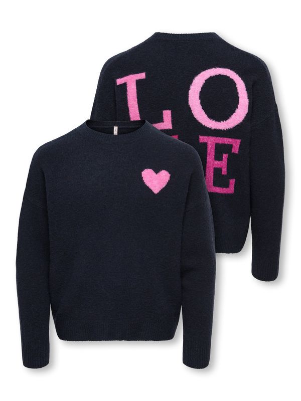 ONLY Meisjes Gebreide Trui Love Donkerblauw – 15377083
