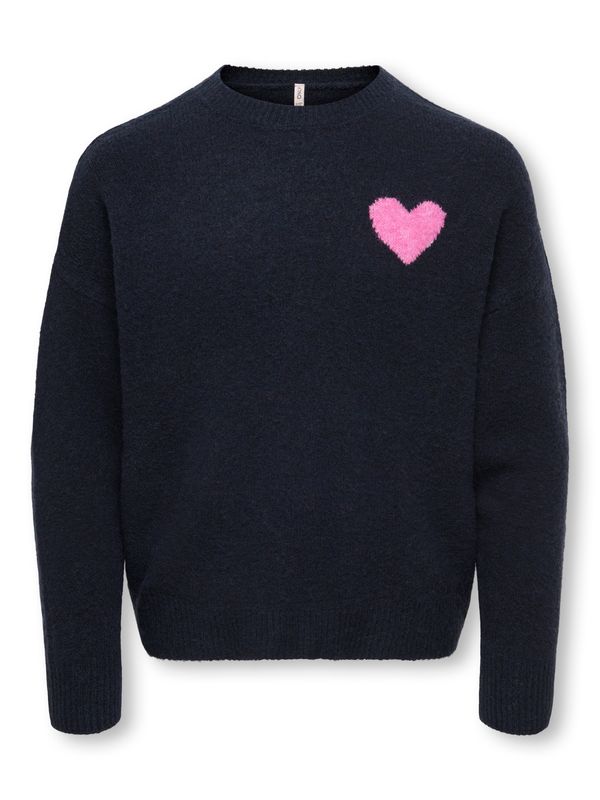 ONLY Meisjes Gebreide Trui Love Donkerblauw – 15377083