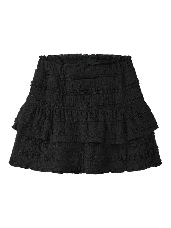 NAME IT Meisjes Zwarte Rok met Ruches – 13255466