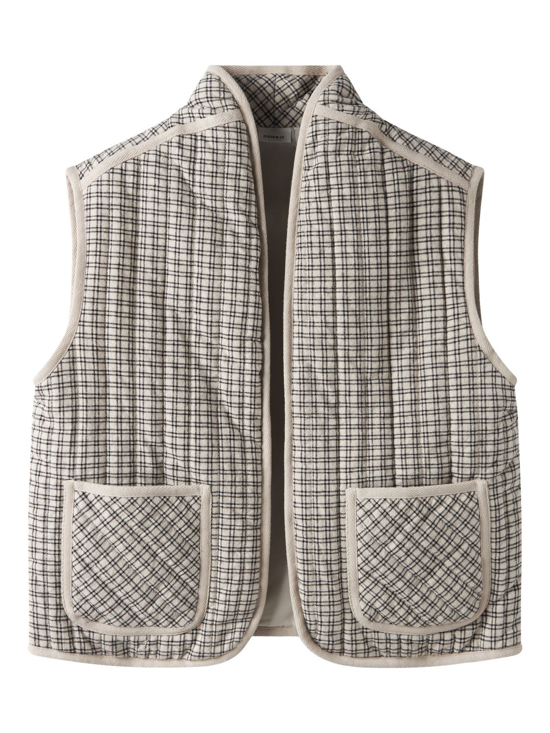 NAME IT Meisjes Gewatteerde Gilet Geruit Crème 13251558