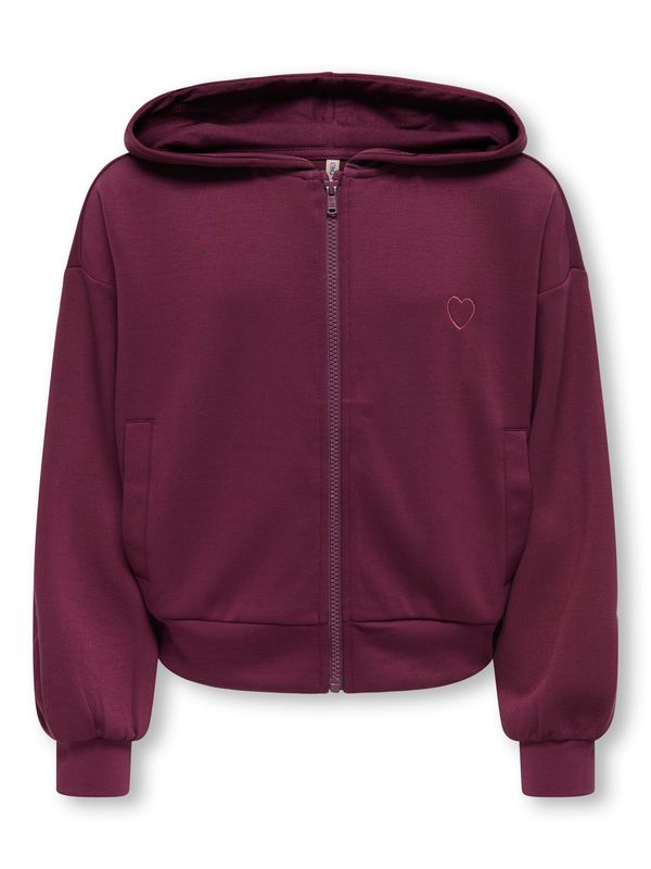 ONLY Meisjes Hoodie Vest Bordeaux met Hartje 15377560
