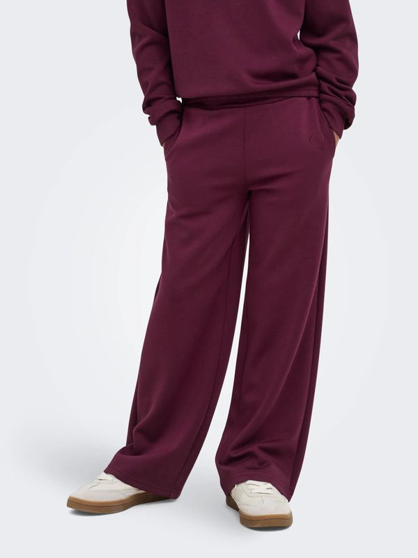 ONLY Meisjes Wide Leg Sweatbroek Bordeaux 15364591