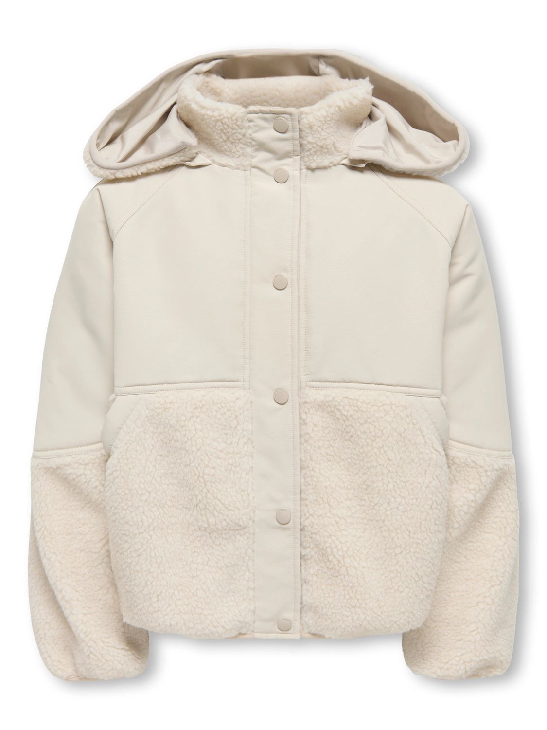 ONLY Meisjes Teddy Jas met Capuchon Crème 15376677