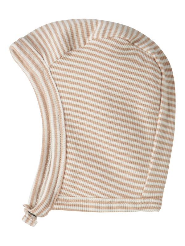 13258017 Gestreept Baby Mutsje met Hals bescherming Beige