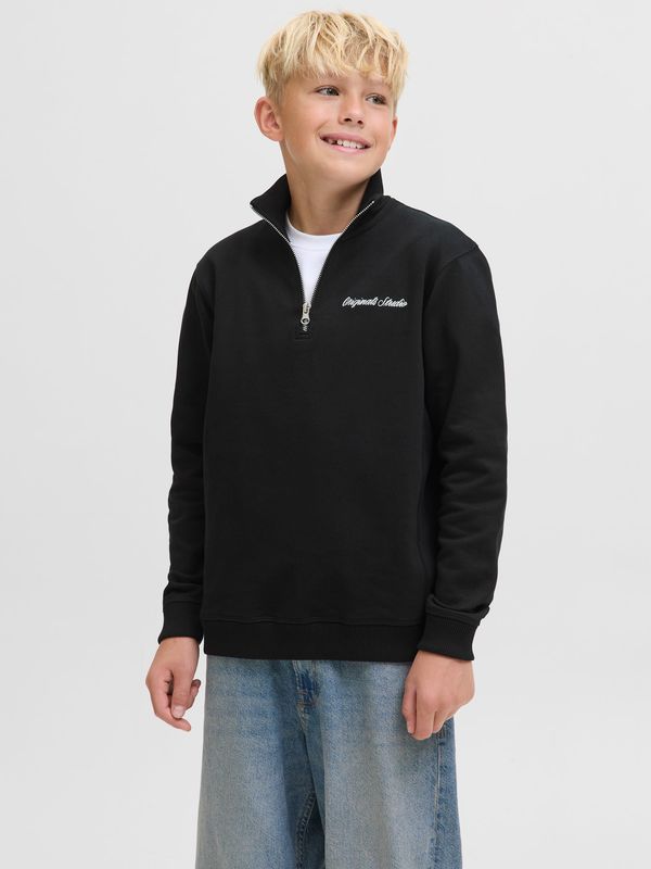 12284067 – JACK &amp; JONES JUNIOR Zwarte Sweater met Rits