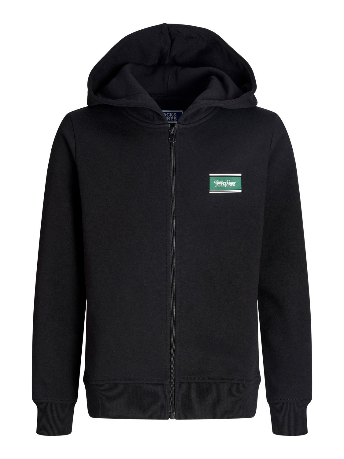 12299733 Jack &amp; Jones Junior Zwarte Hoodie met Rits