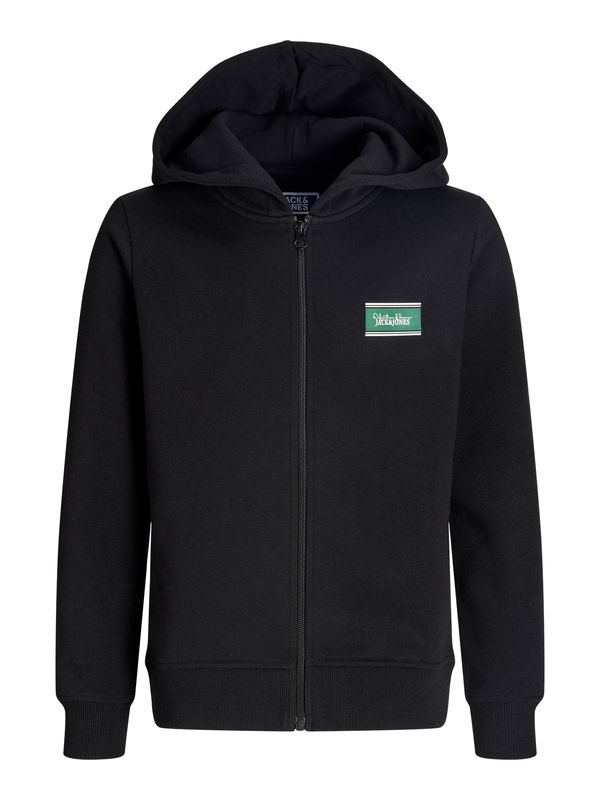 12299733 Jack &amp; Jones Junior Zwarte Hoodie met Rits
