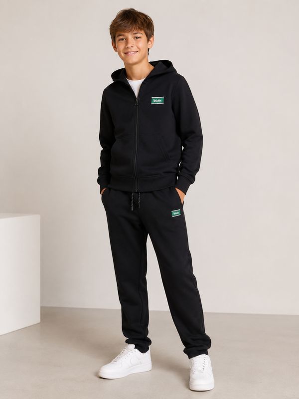 12299733 Jack &amp; Jones Junior Zwarte Hoodie met Rits