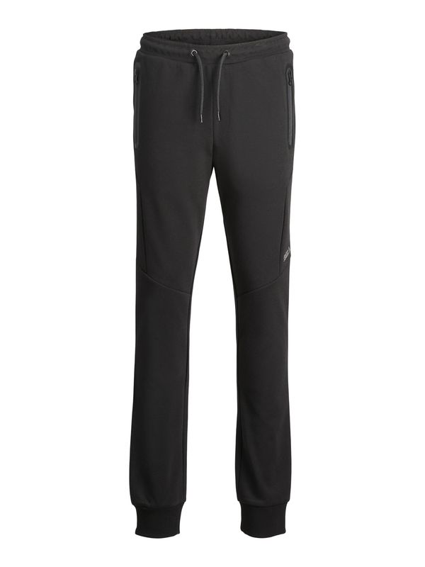 12263193 Jack &amp; Jones Junior Zwarte Tech Joggingbroek Jongens