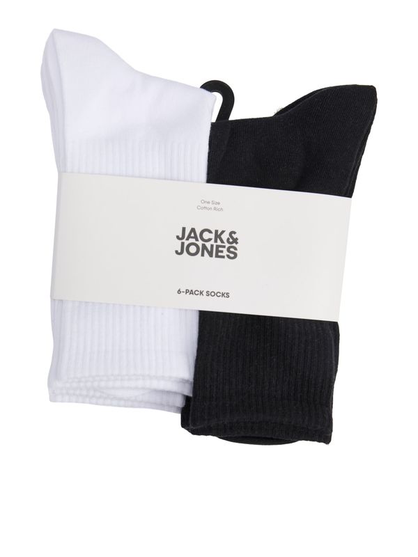 12294581 – JACK &amp; JONES Junior Tennissokken Zwart/Wit – 6-Pack