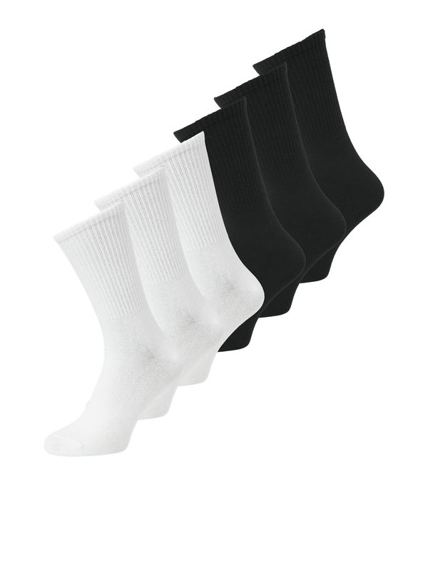 12294581 – JACK &amp; JONES Junior Tennissokken Zwart/Wit – 6-Pack