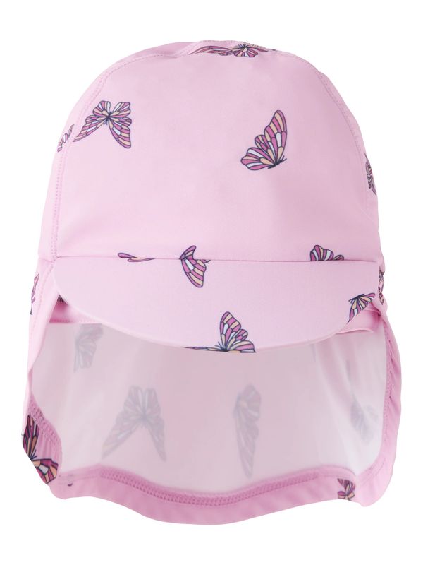 13253285 – NAME IT meisjes zwem pet met nekbescherming – roze met vlinders